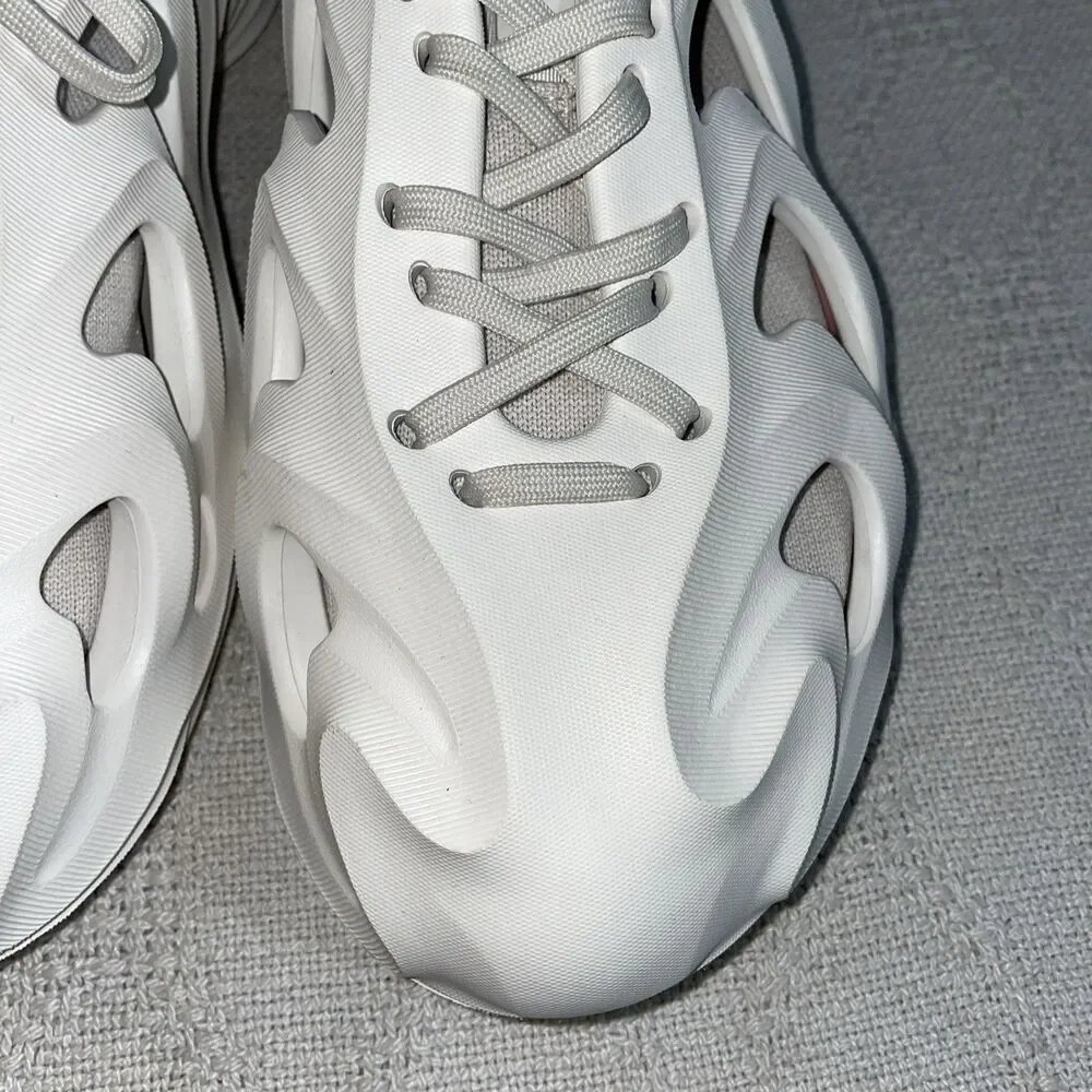Adidas Adifoam Men’s Athletic Shoes Size 8 M White Cut Outs Athleisure NWOB
